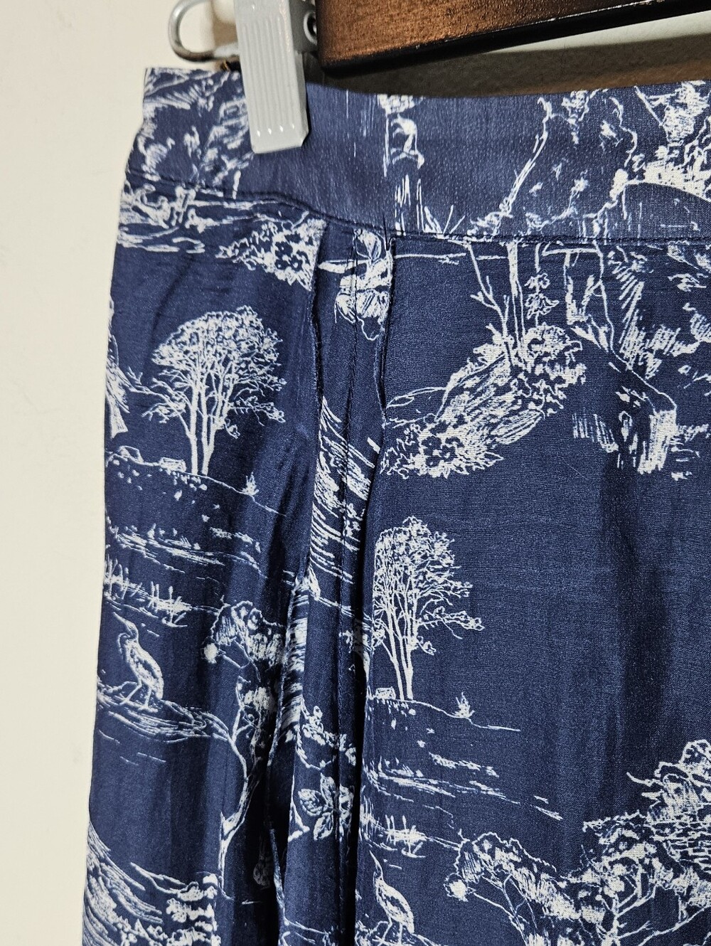 LoveShackFancy Rosetta Toile Print Navy Maxi Midi Skirt Small S Cotton Silk - Picture 6 of 10